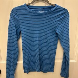 J.Crew Perfect Fit Blue and Black Striped Shirt